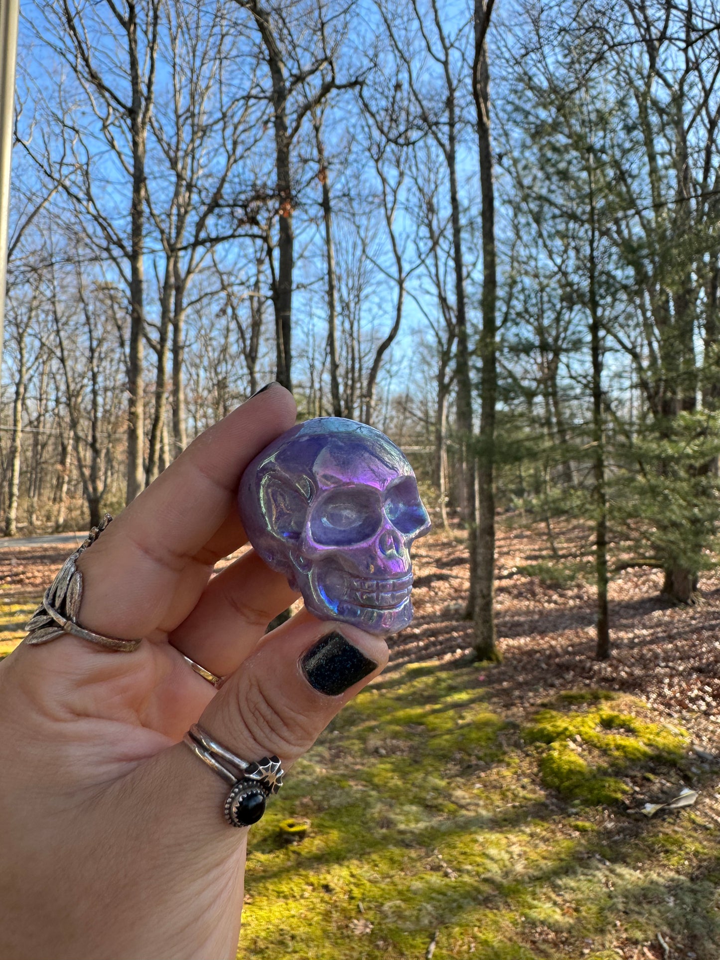 Aura lepidolite skull (small)