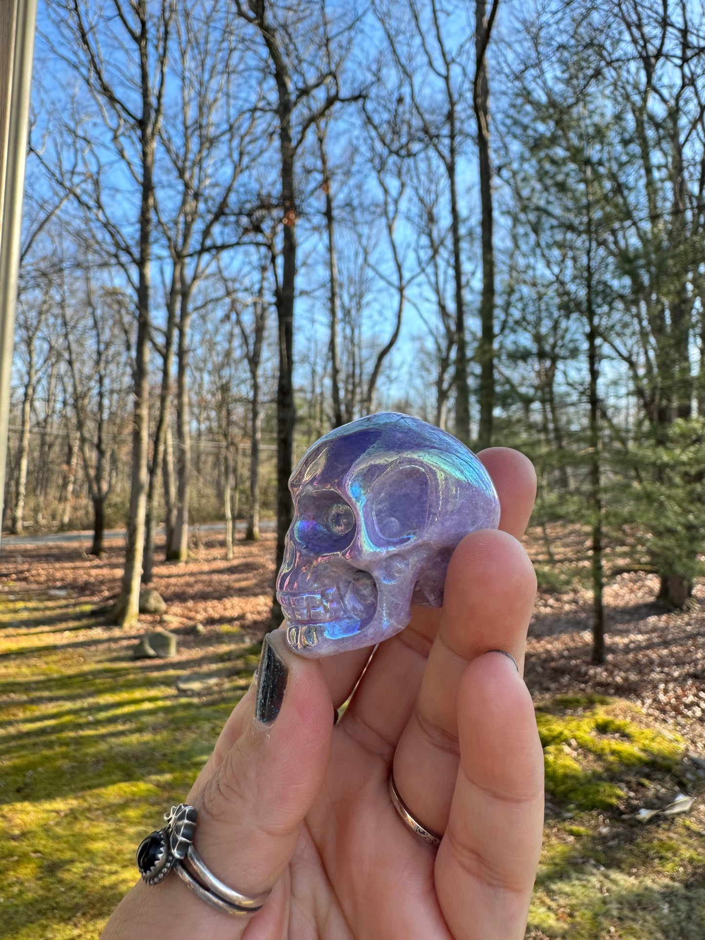 Aura lepidolite skull (small)