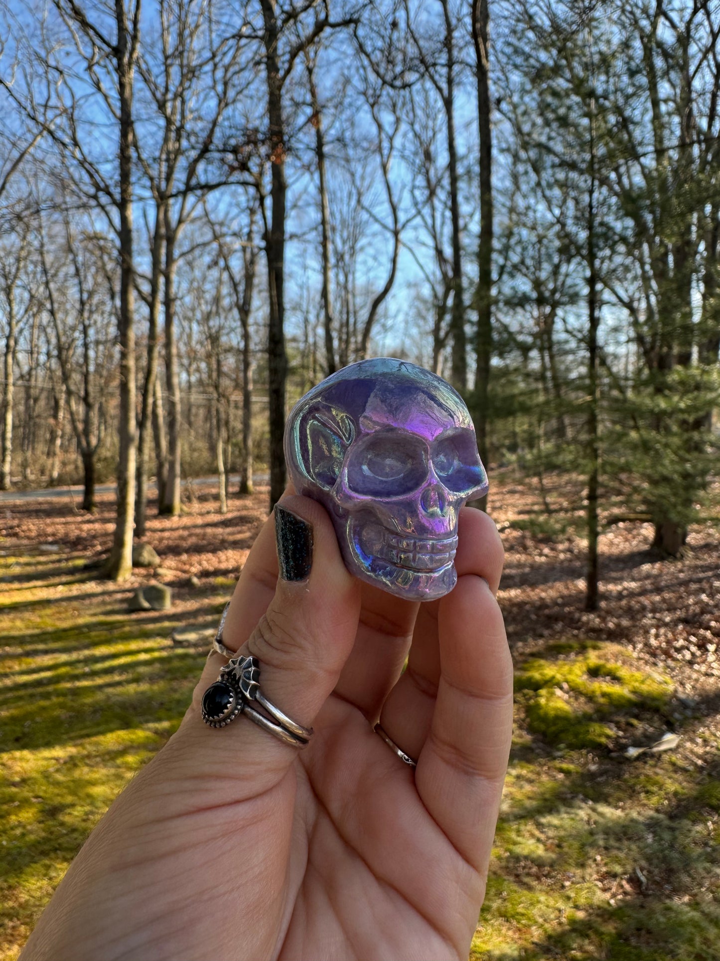 Aura lepidolite skull (small)