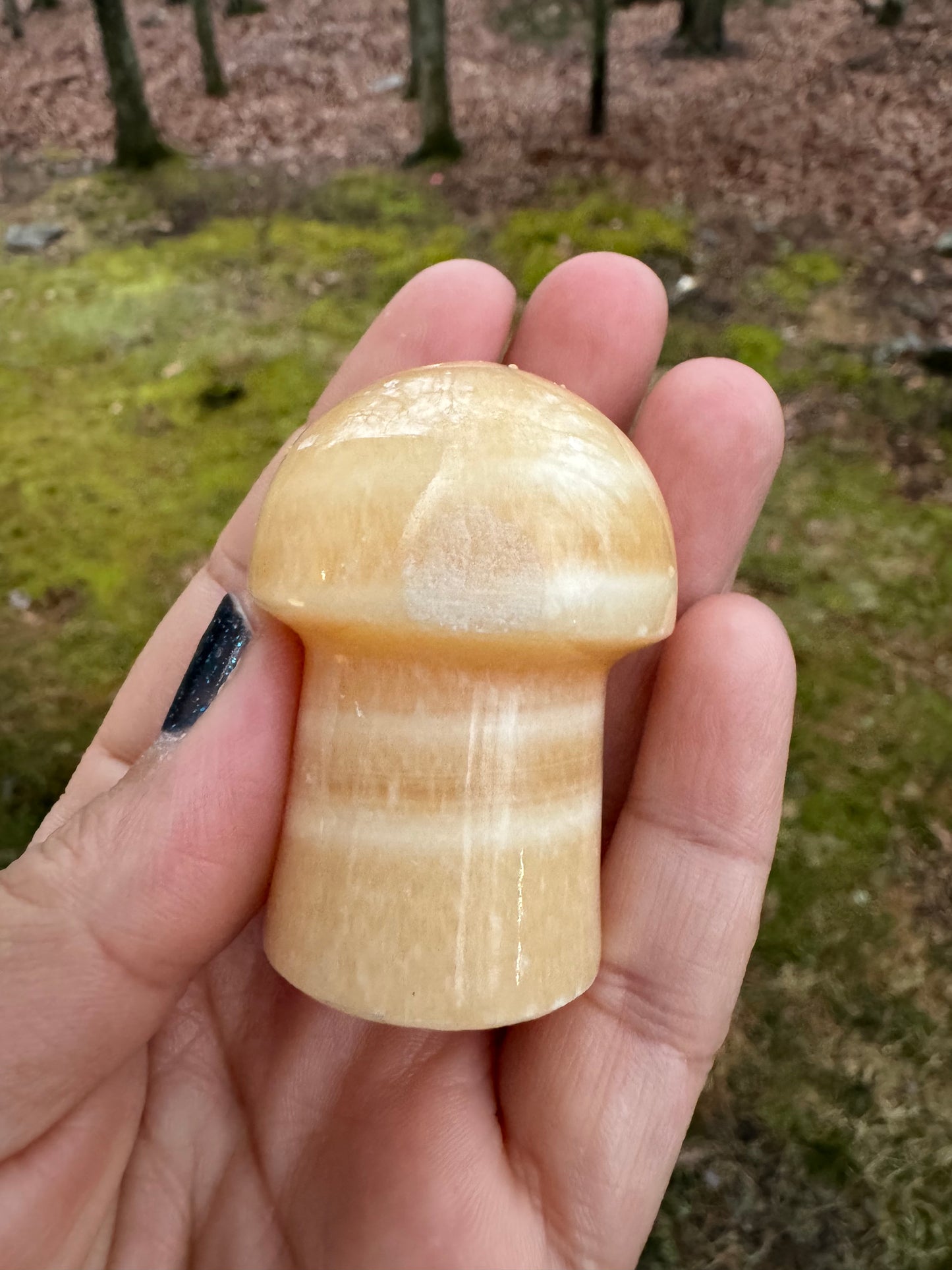 Orange calcite mushroom