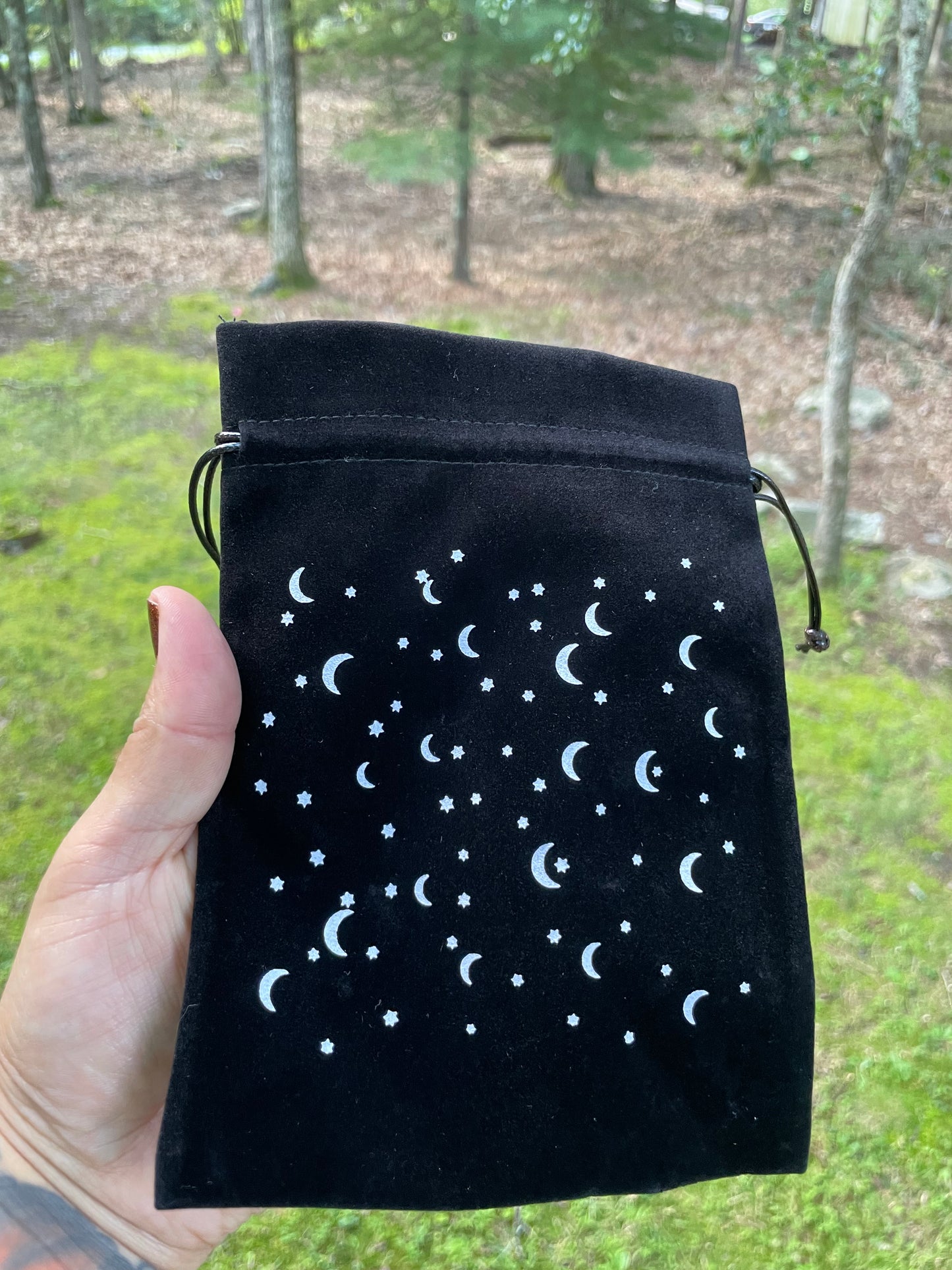 Velvet moon crystal pouch