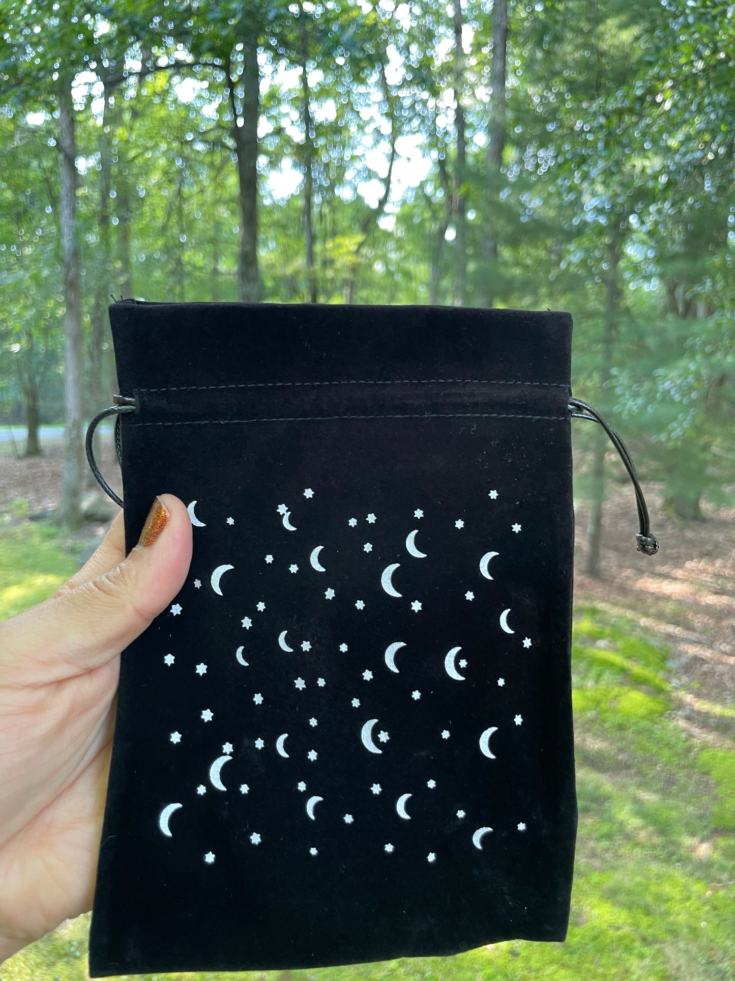 Velvet moon crystal pouch