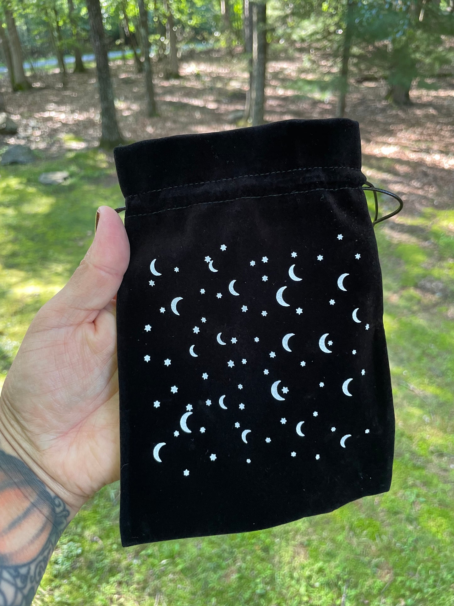 Velvet moon crystal pouch