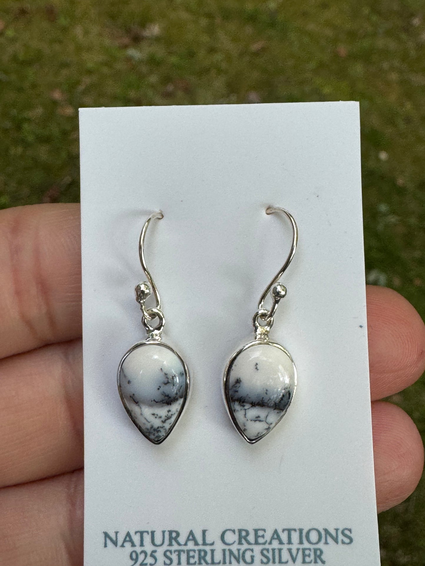 Sterling silver Dendritic opal earrings