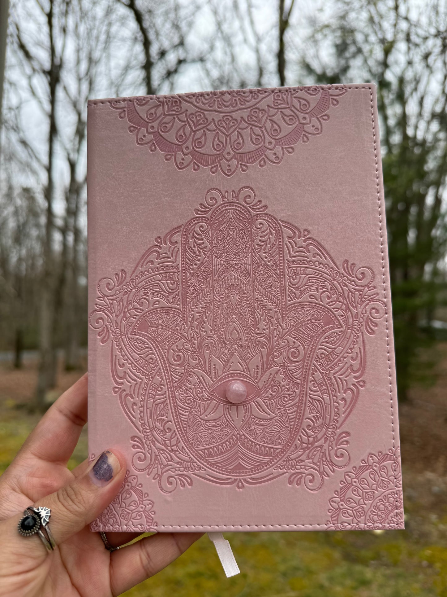 Leather bound Hamsa journal