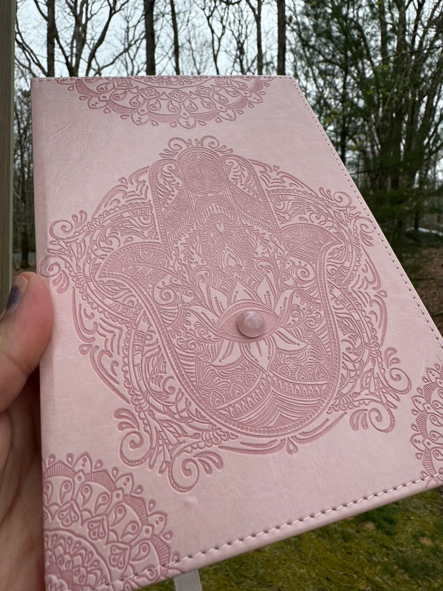 Leather bound Hamsa journal