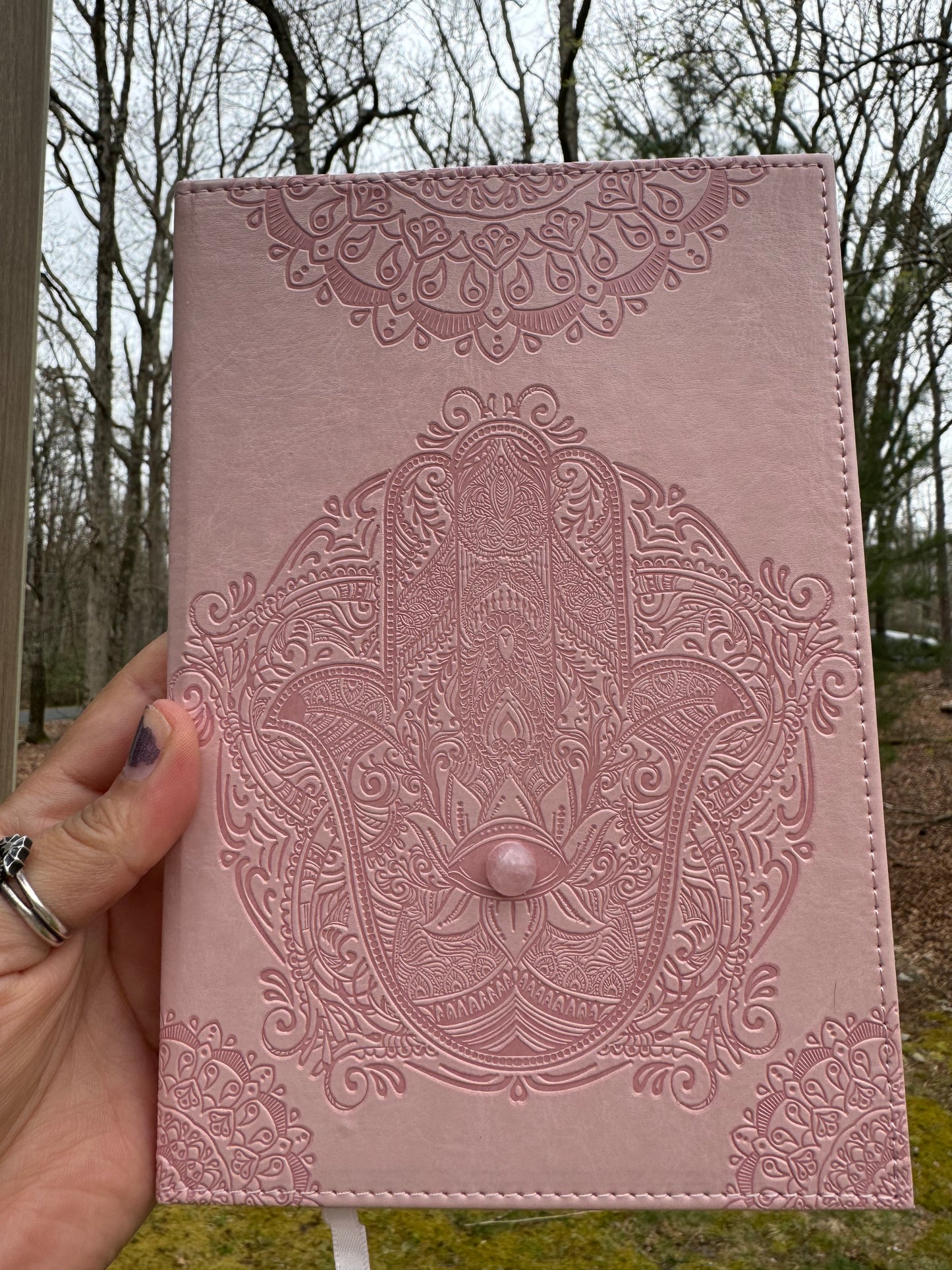 Leather bound Hamsa journal