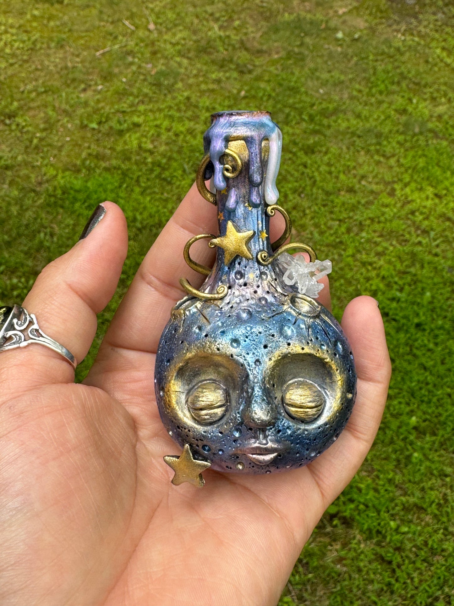 Large moon water potion bottle