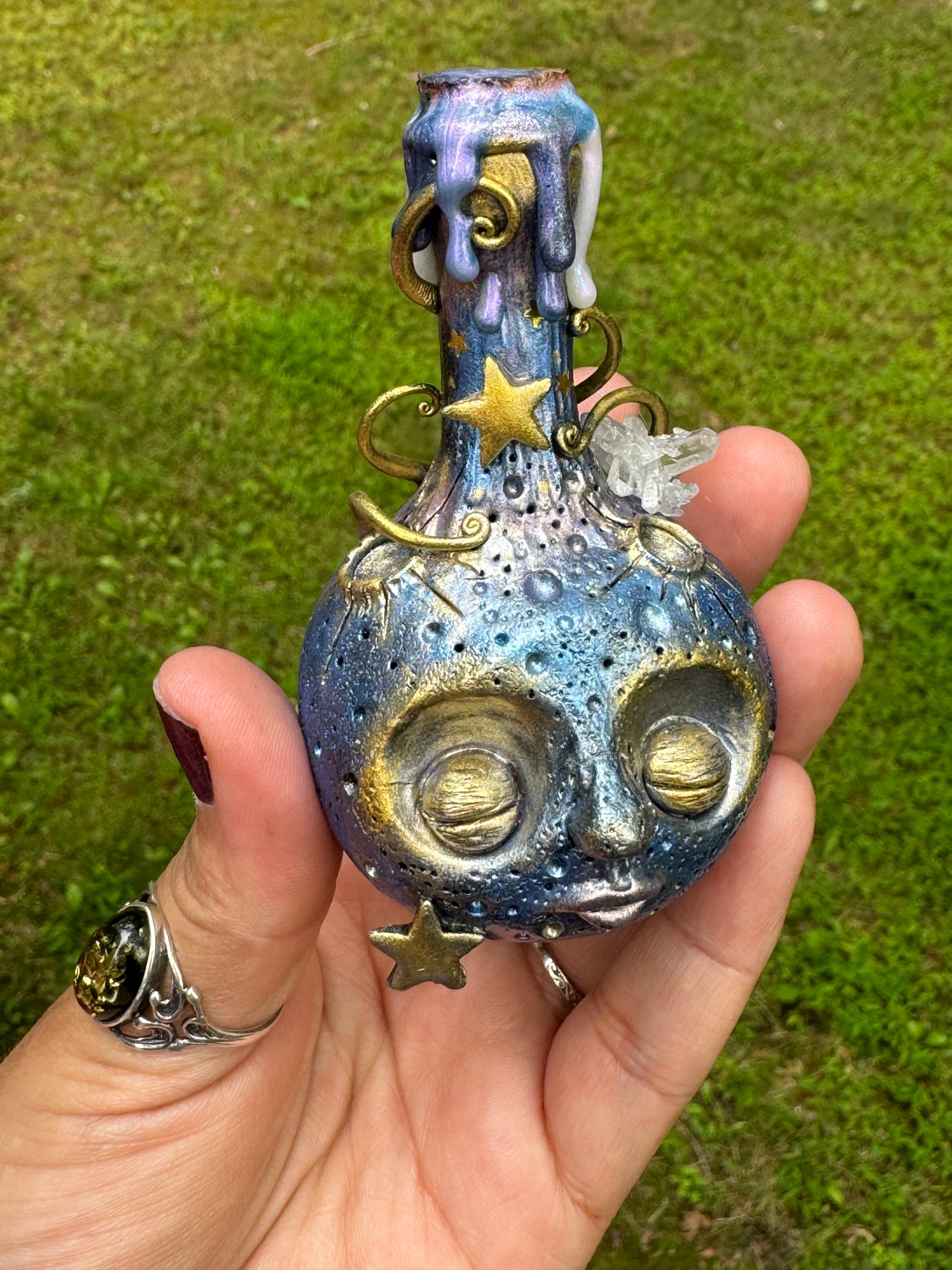 Large moon water potion bottle