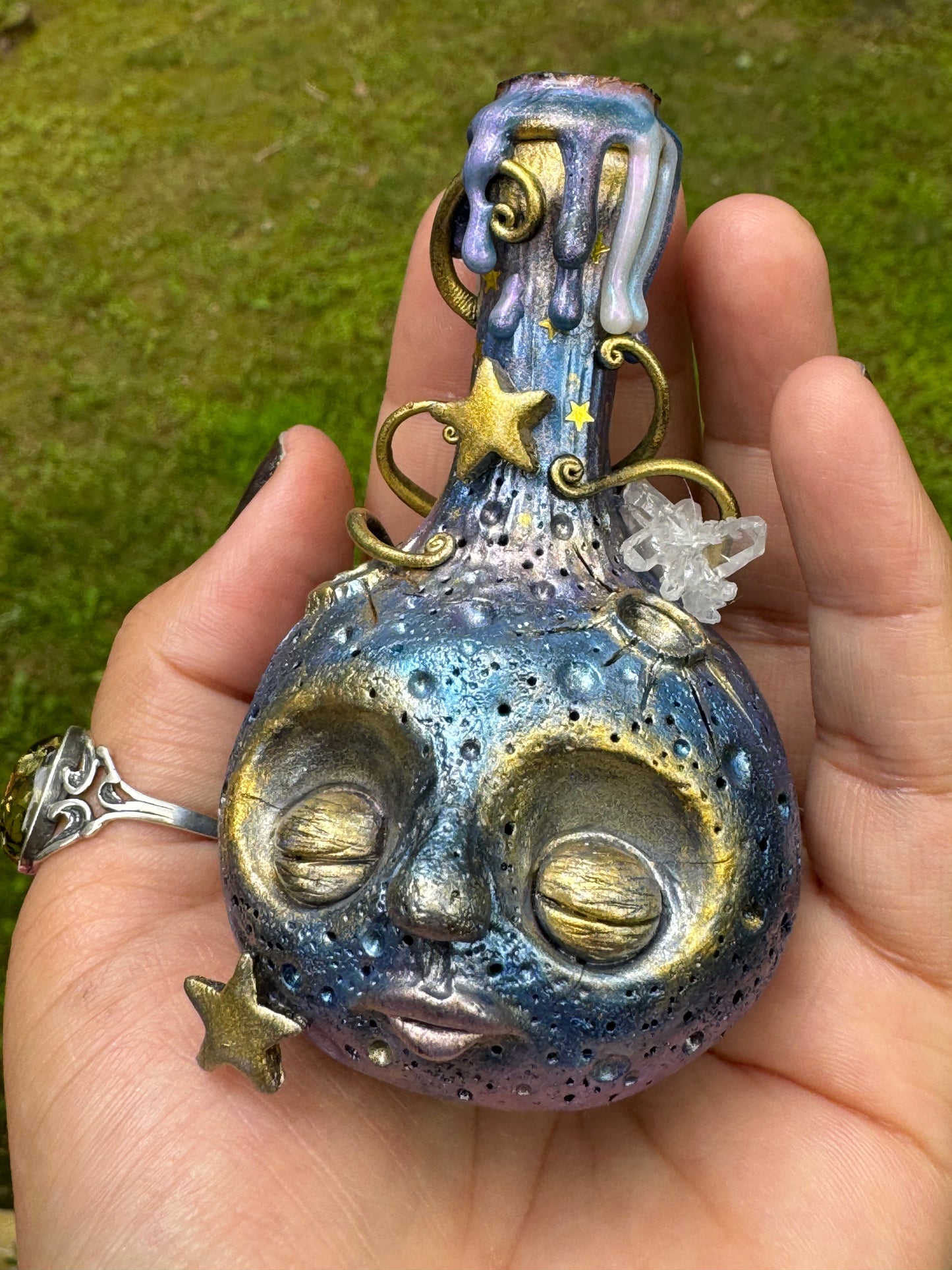 Large moon water potion bottle