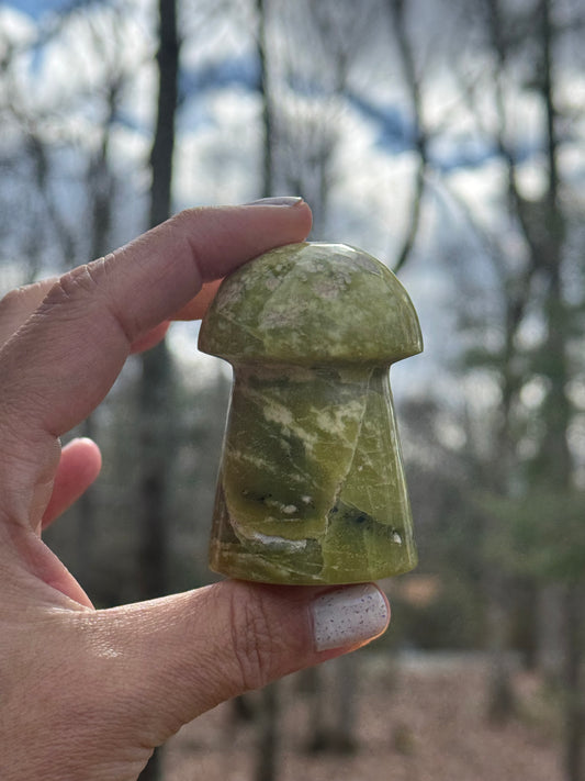 Idocrase mushroom carving