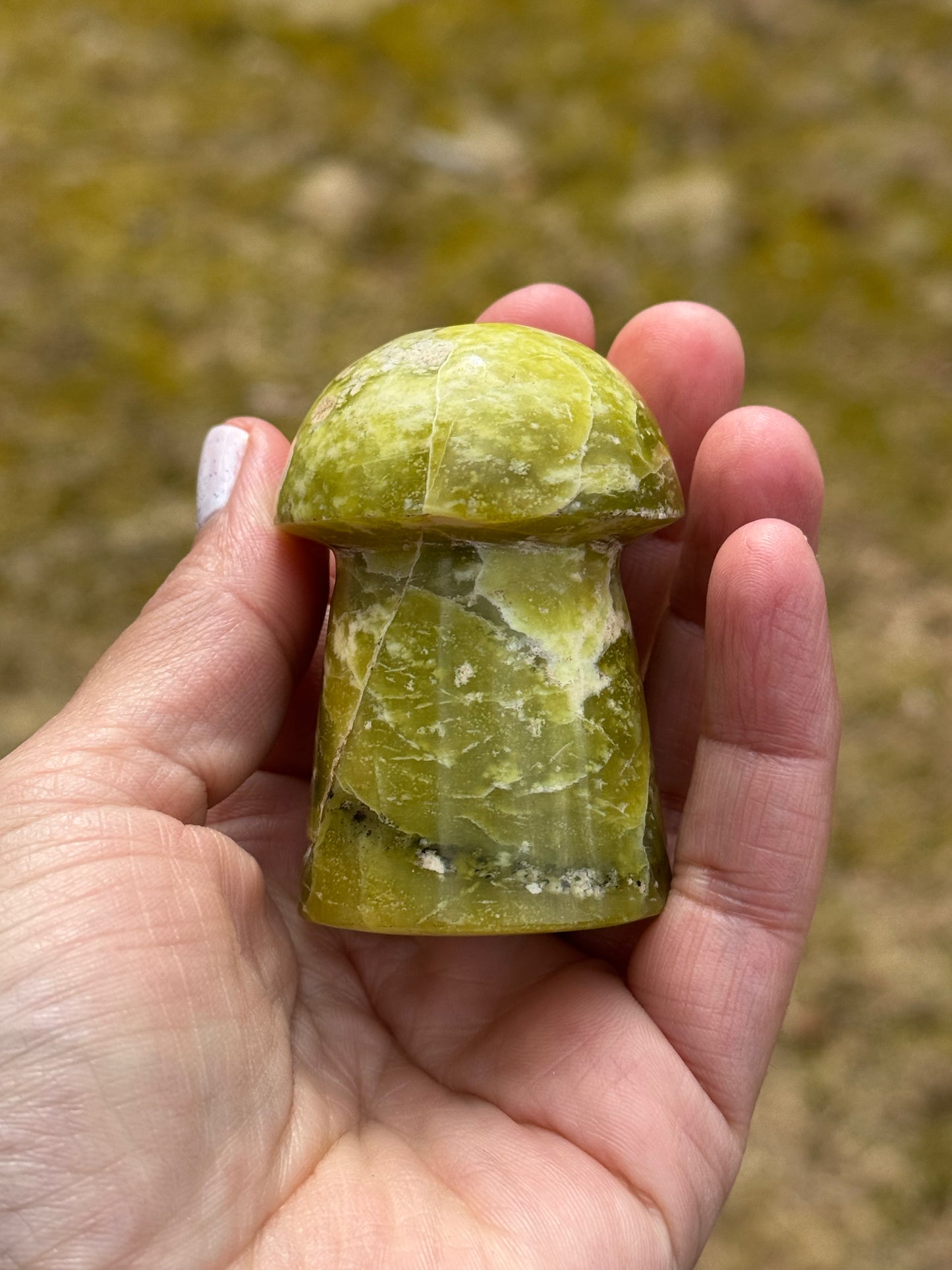 Idocrase mushroom carving