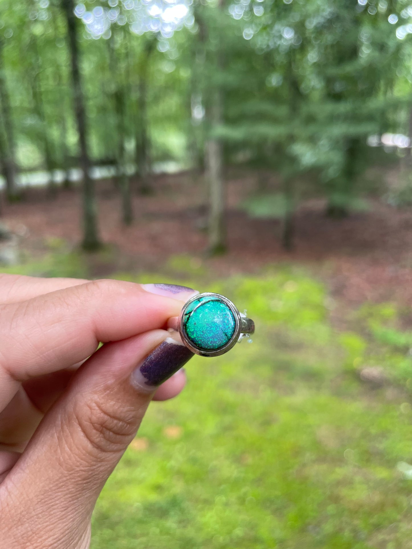 Circular monarch opal ring