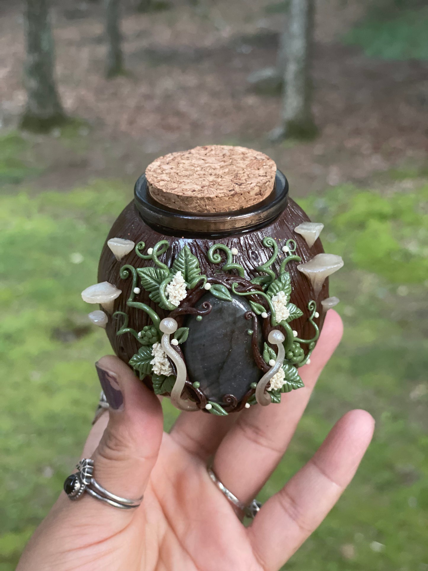 Green witch apothecary jar