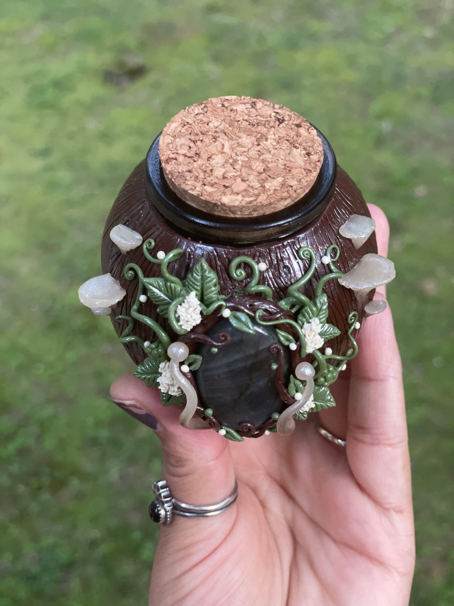 Green witch apothecary jar