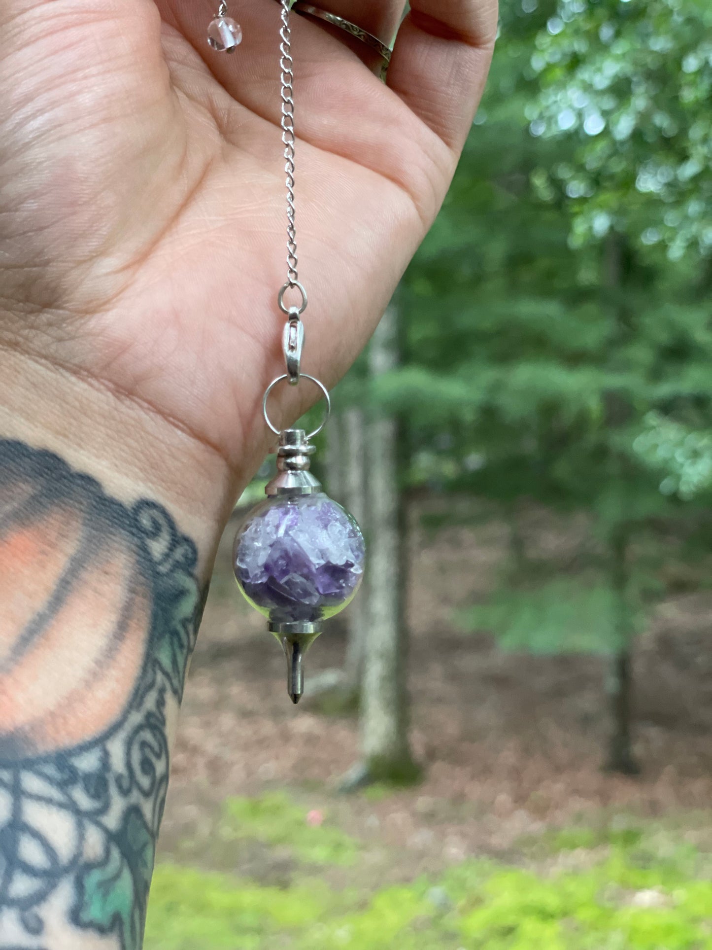 Healing amethyst pendulum