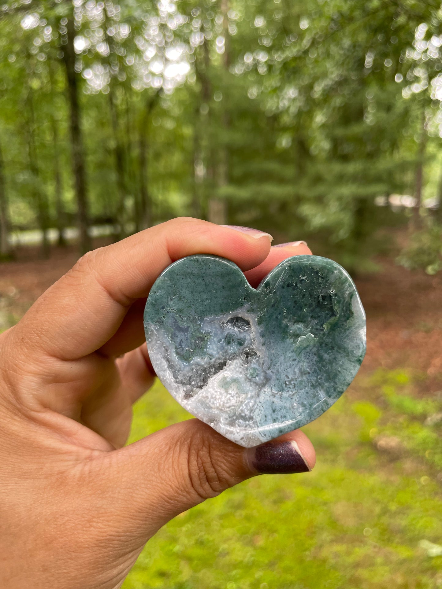 Moss agate mini dish