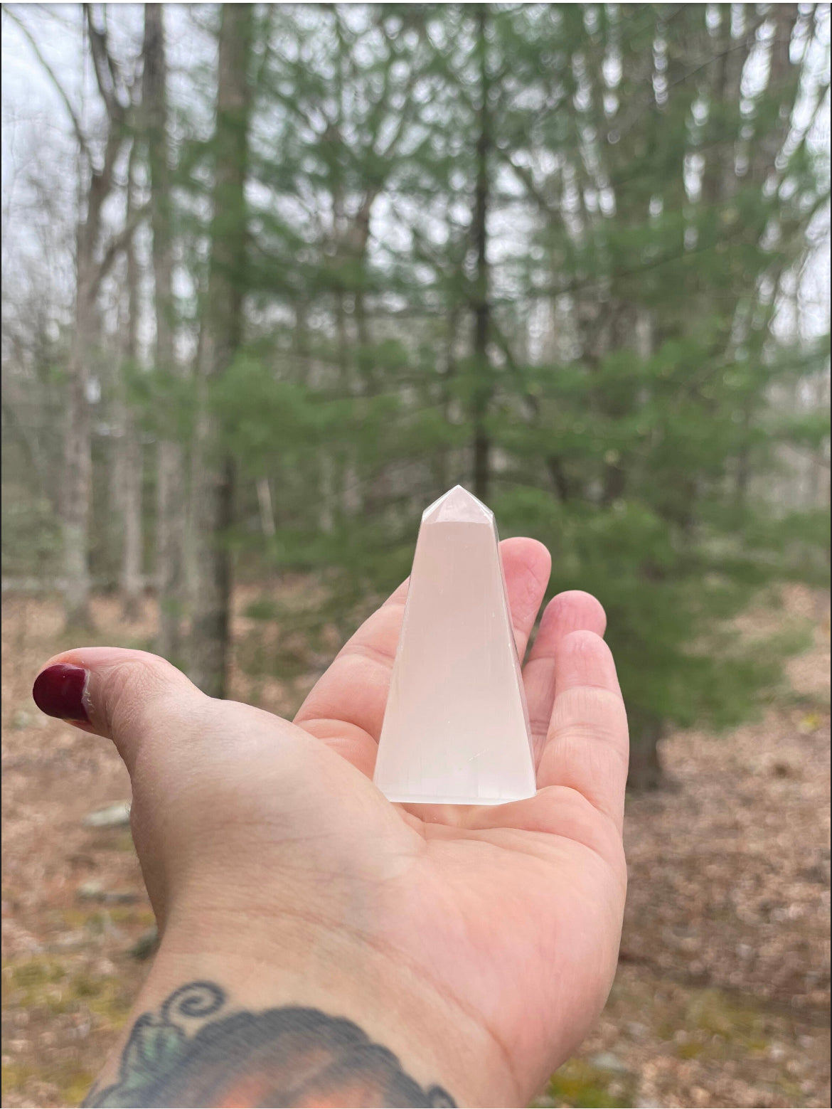 Selenite obelisk