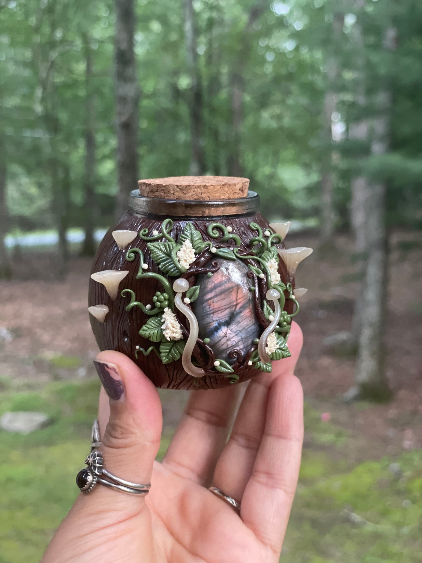 Green witch apothecary jar