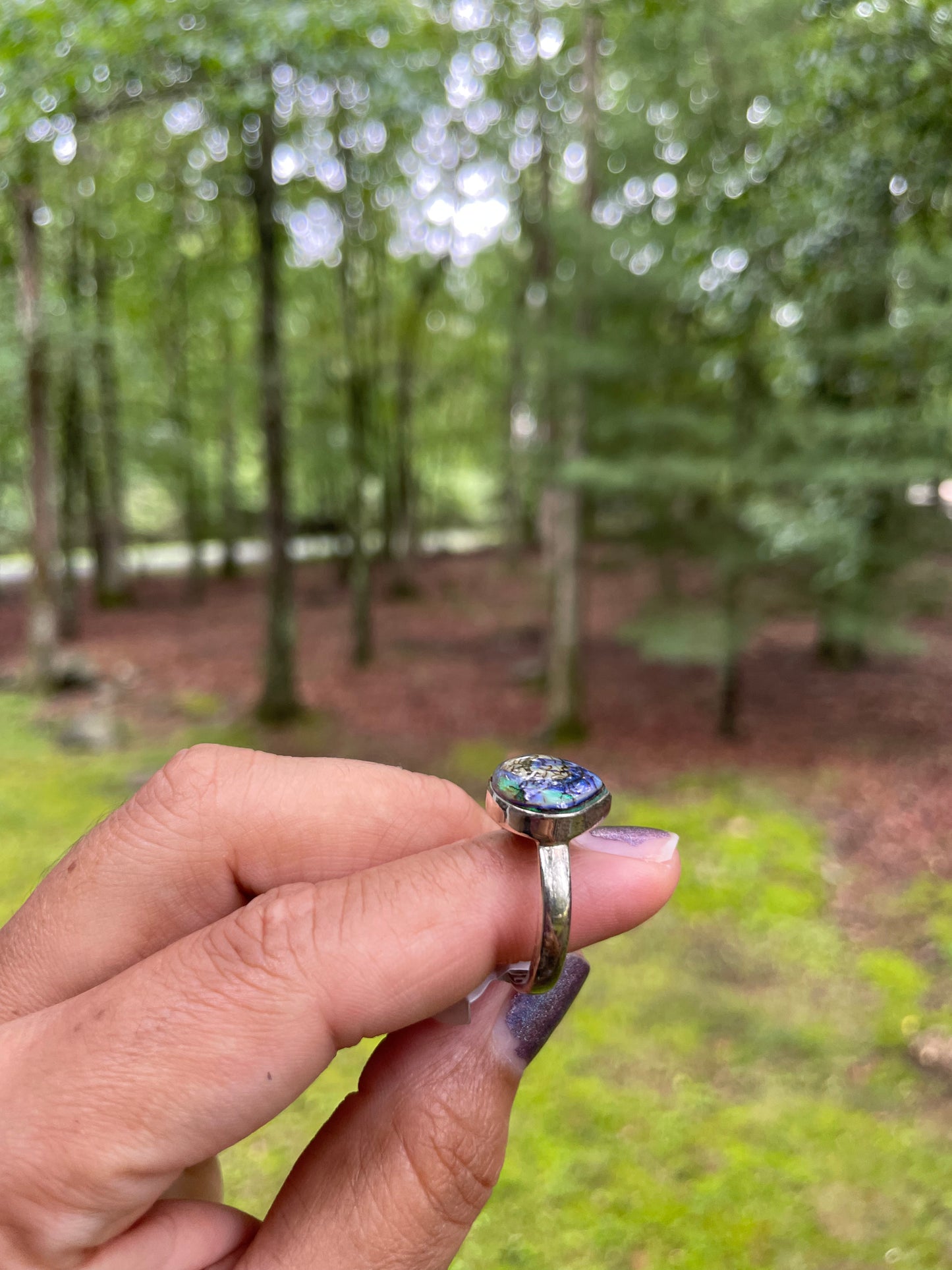 Pear shaped monarch opal ring