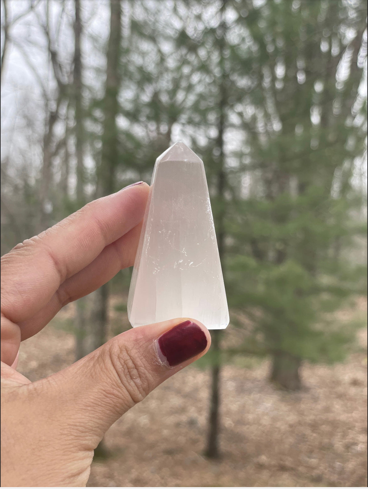 Selenite obelisk