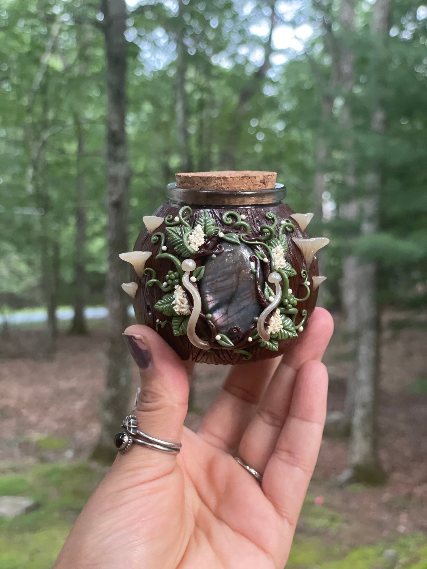 Green witch apothecary jar