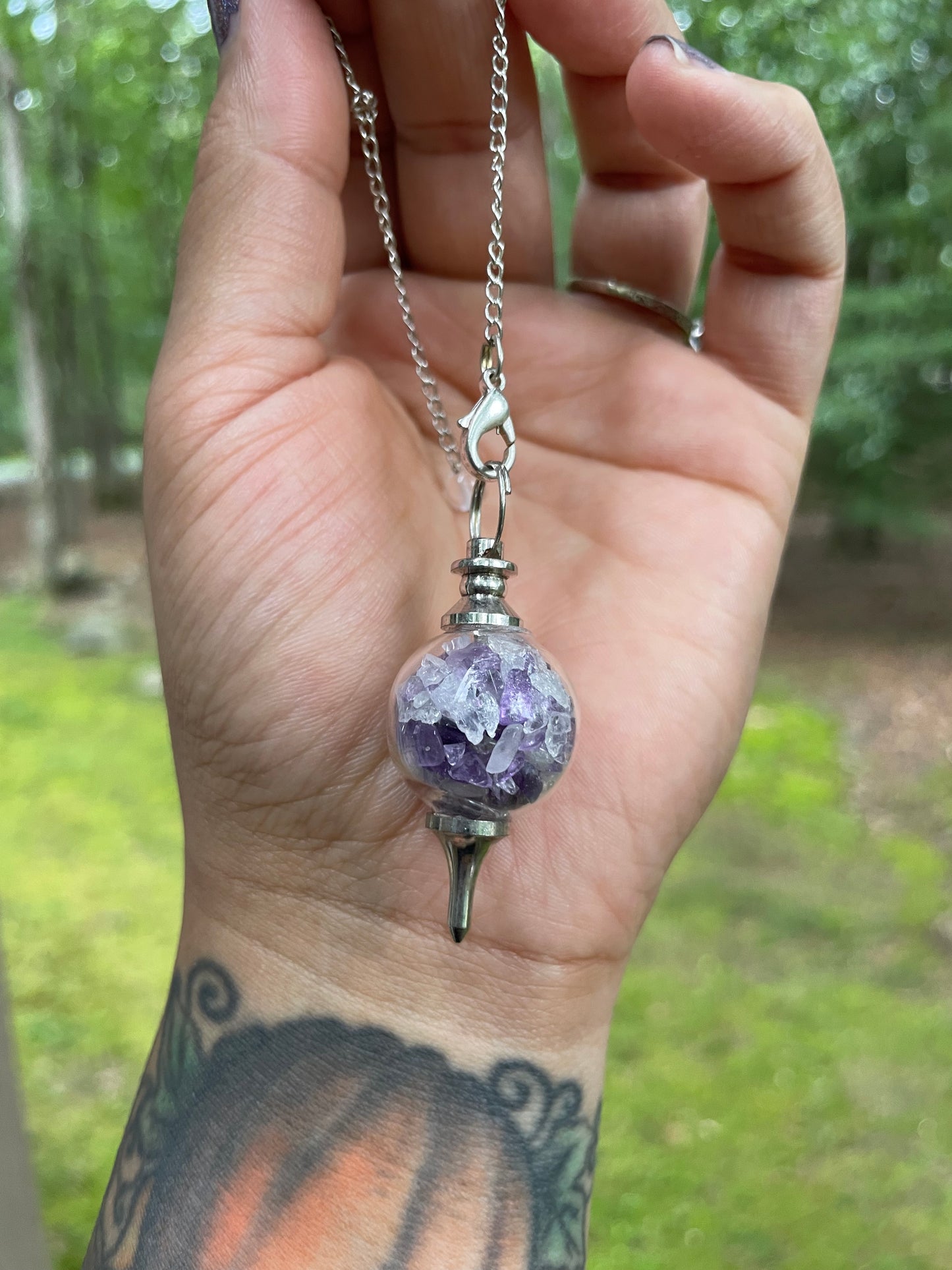 Healing amethyst pendulum