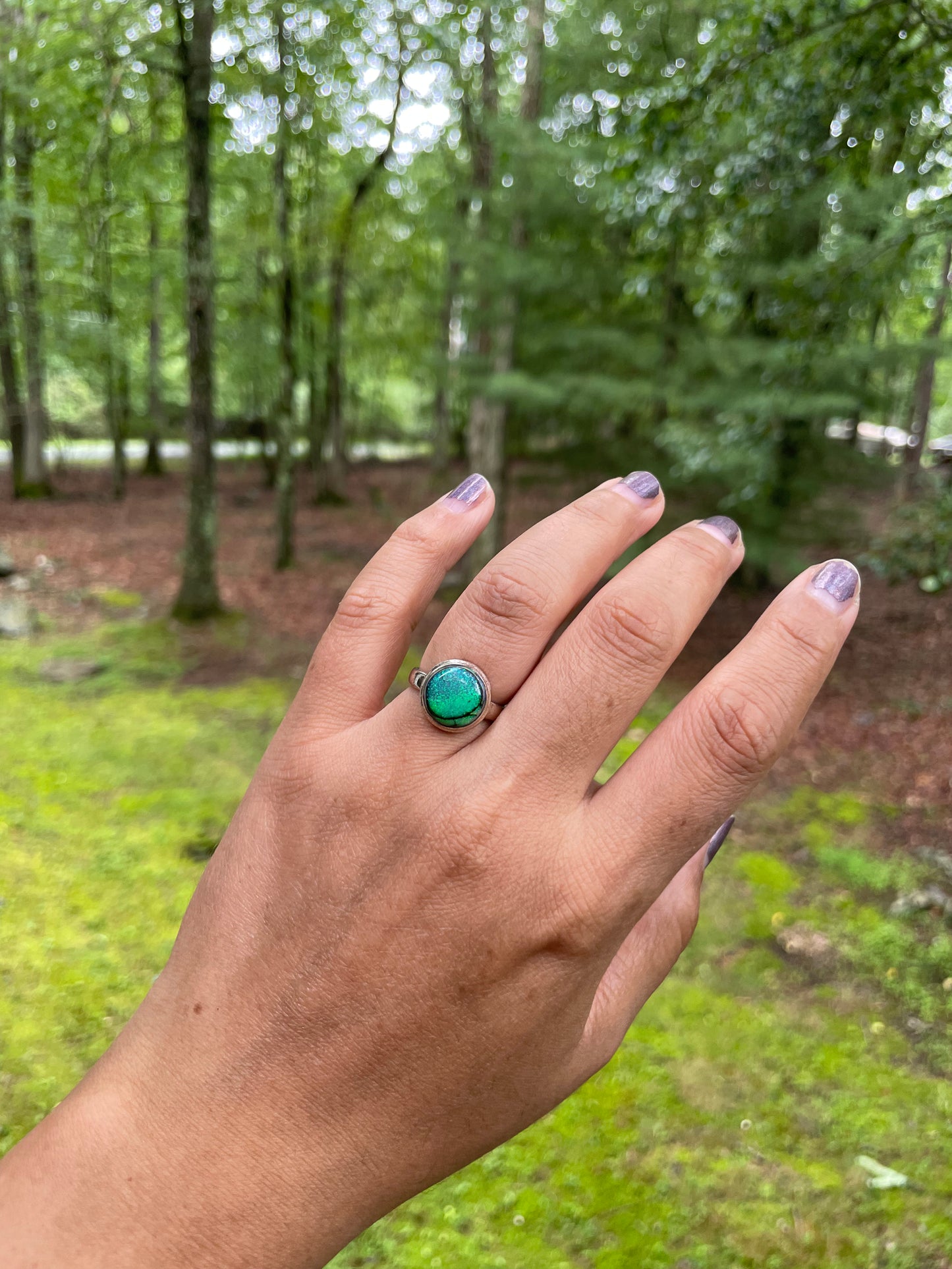 Circular monarch opal ring