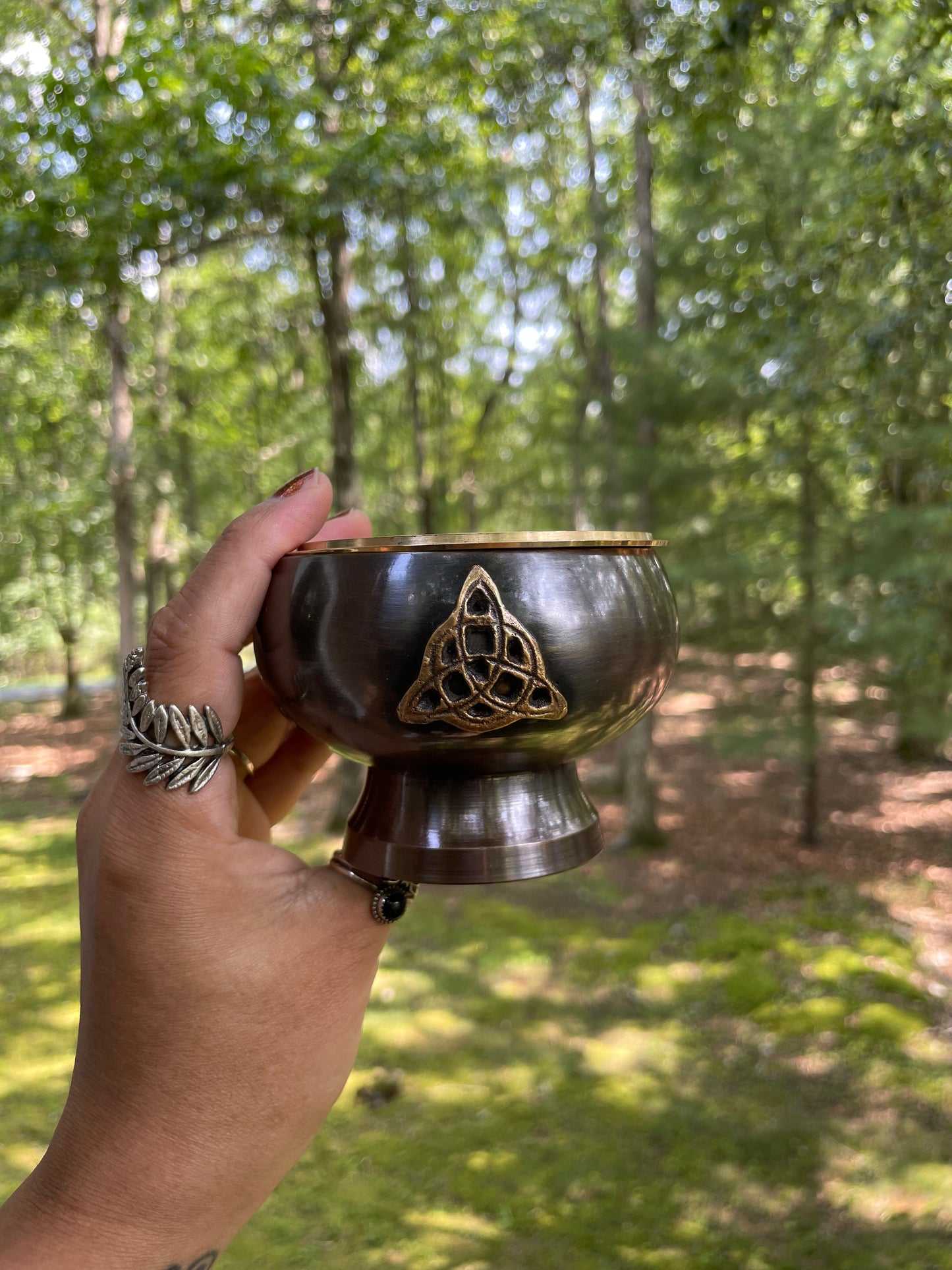 Brass Triquetra Incense Burner Bowl