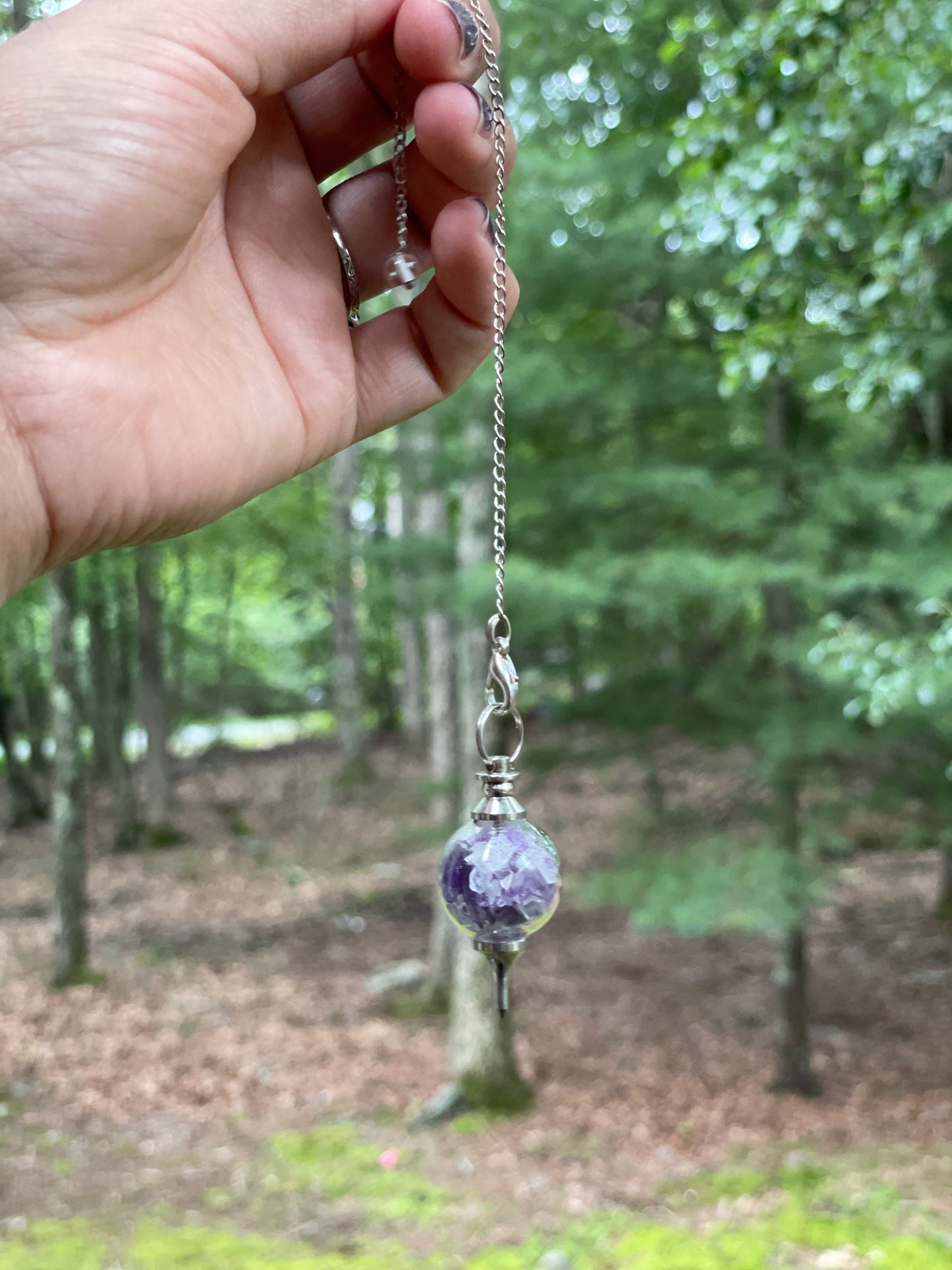 Healing amethyst pendulum