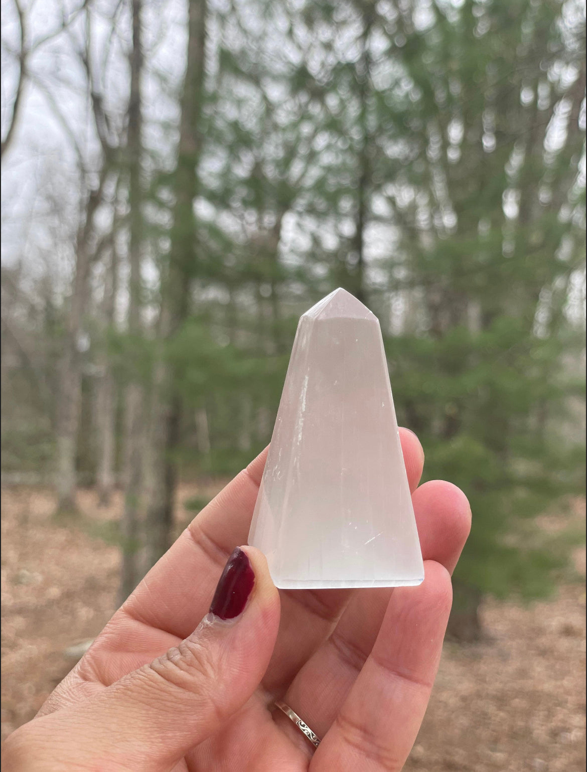 Selenite obelisk