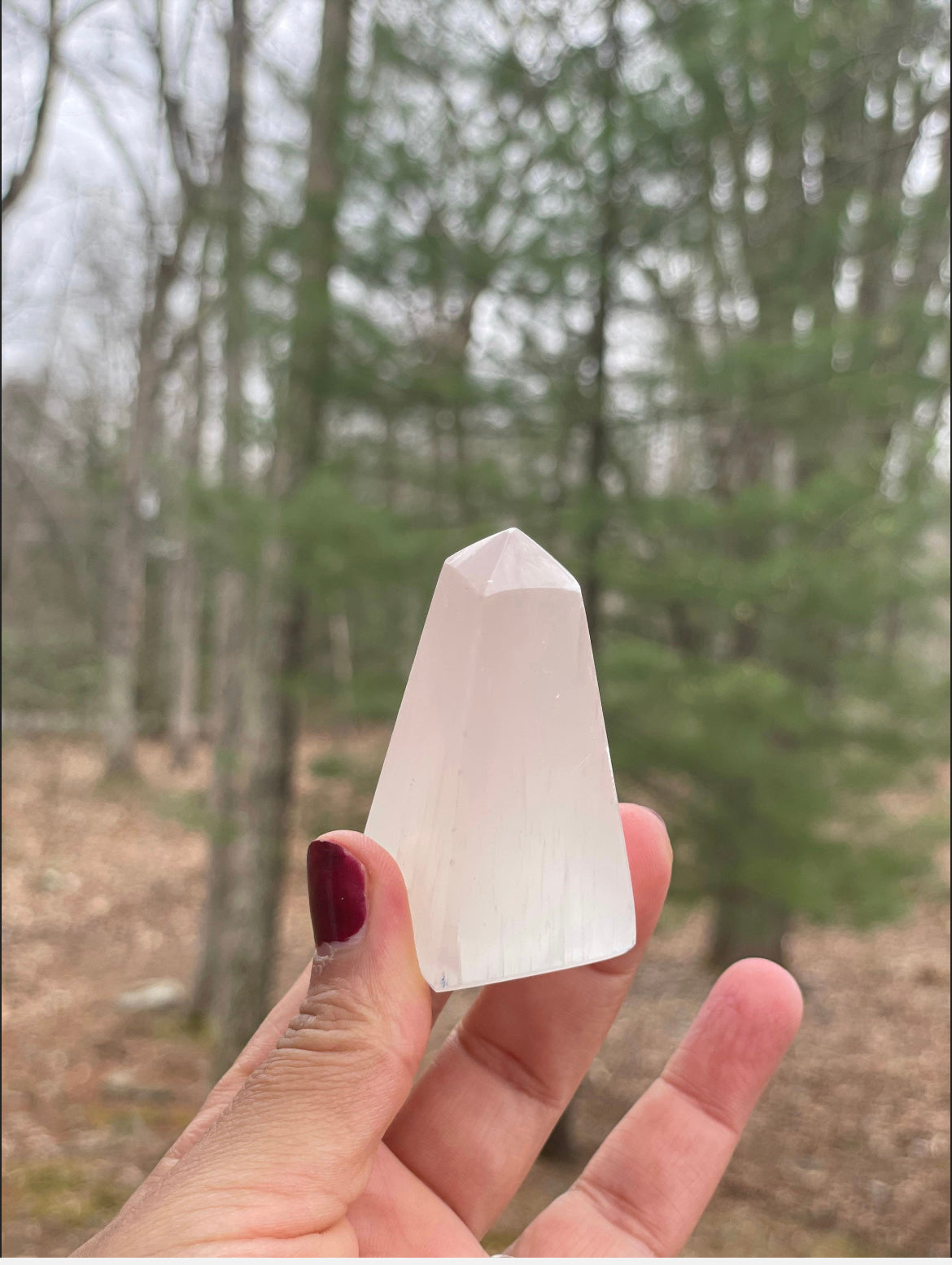 Selenite obelisk