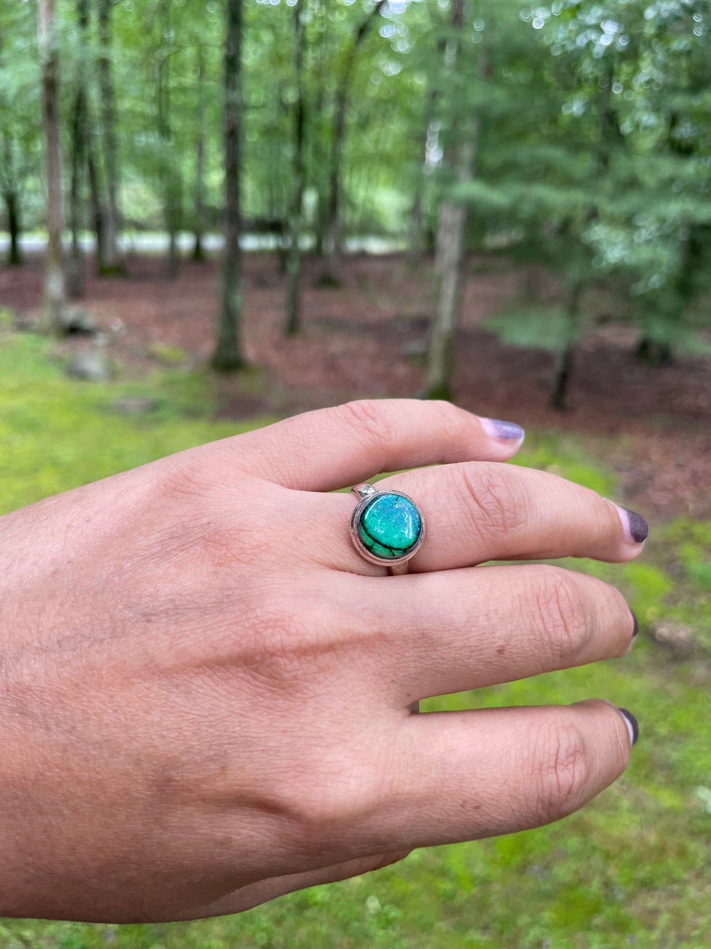 Circular monarch opal ring