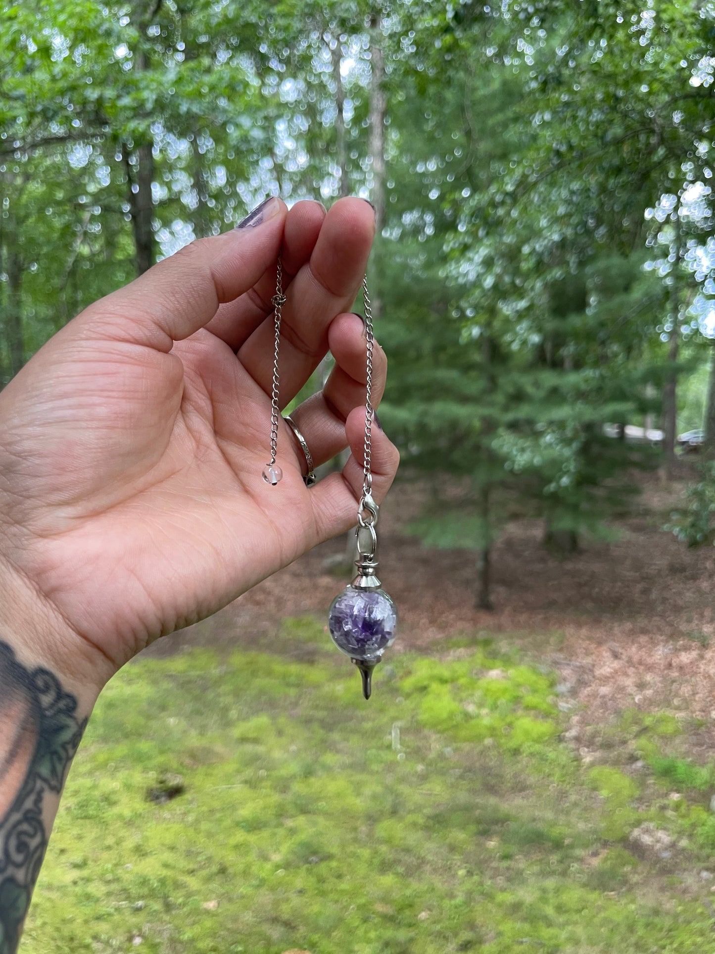 Healing amethyst pendulum