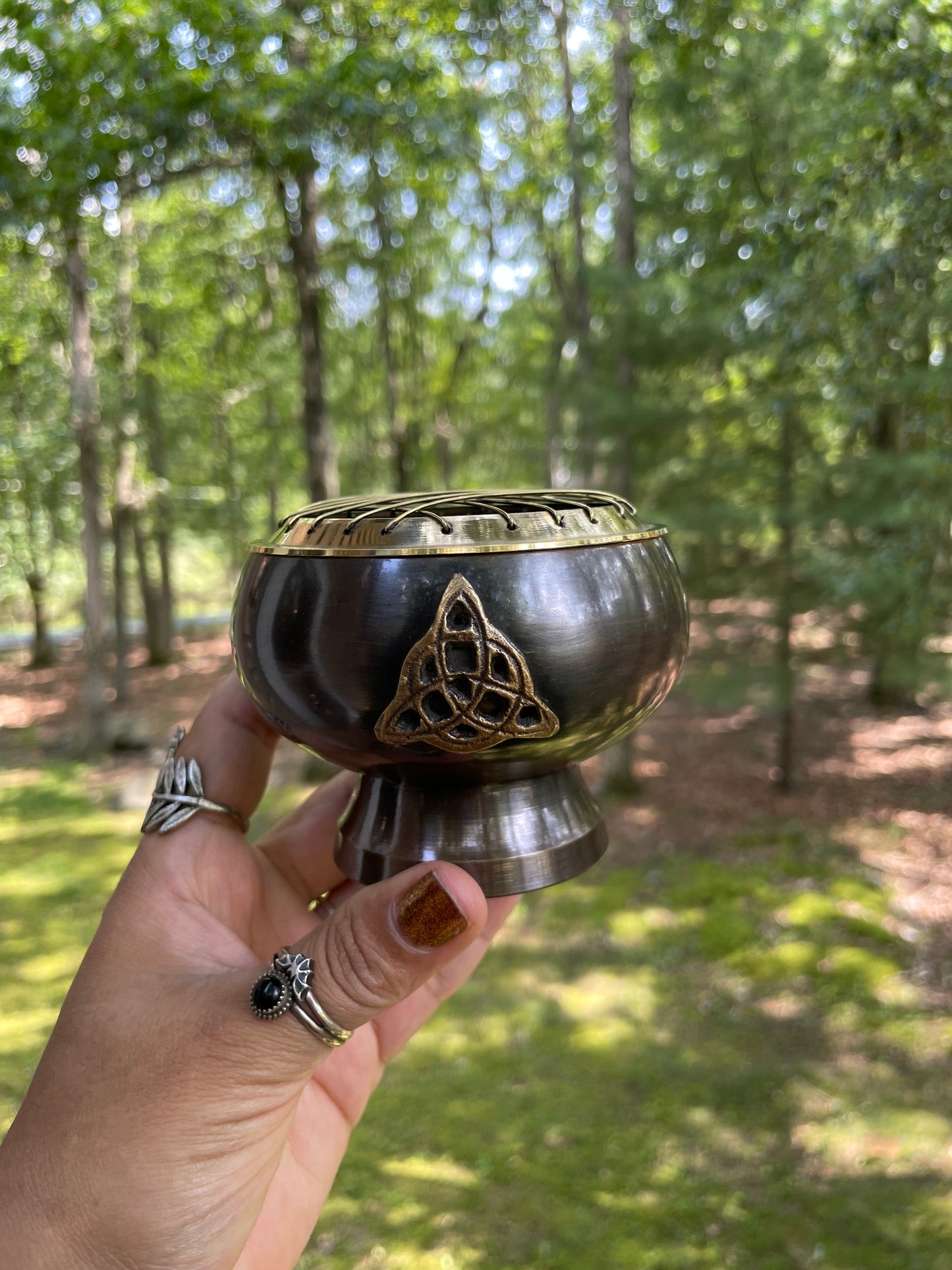 Brass Triquetra Incense Burner Bowl