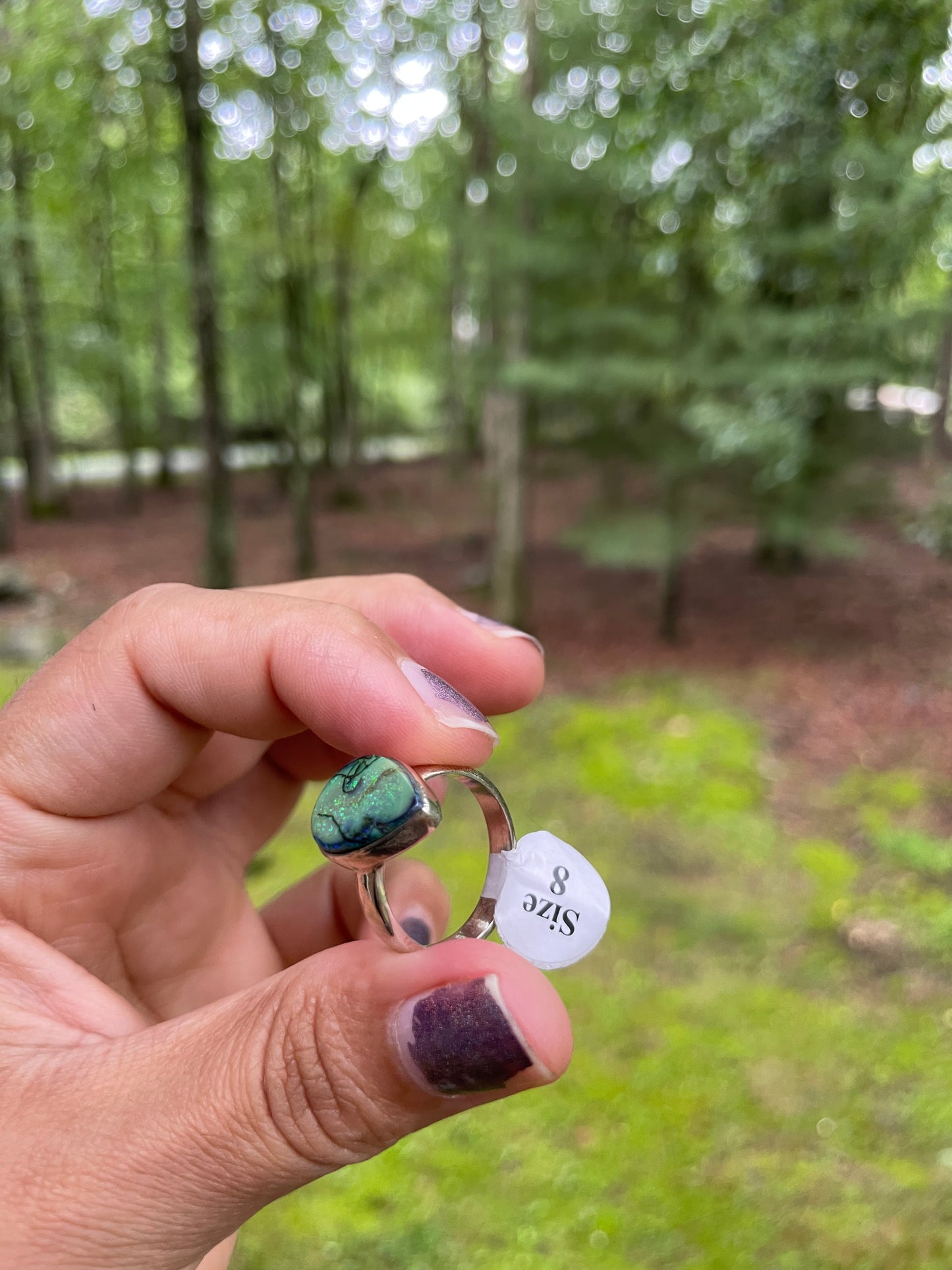 Tear drop monarch opal ring