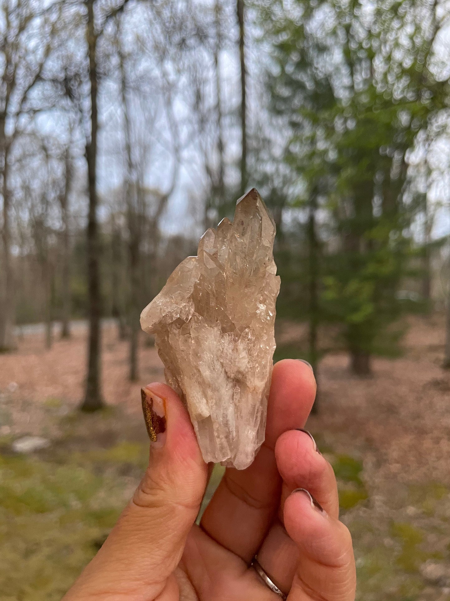 Natural smoky citrine point