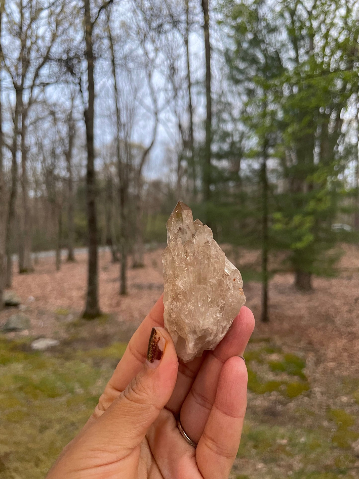 Natural smoky citrine point