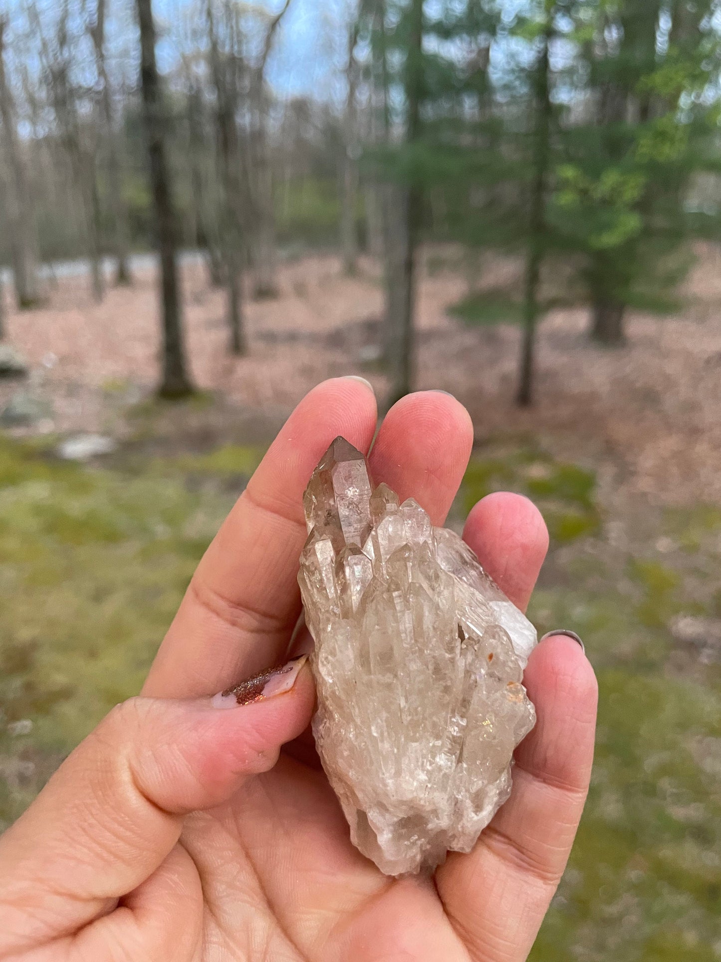 Natural smoky citrine point