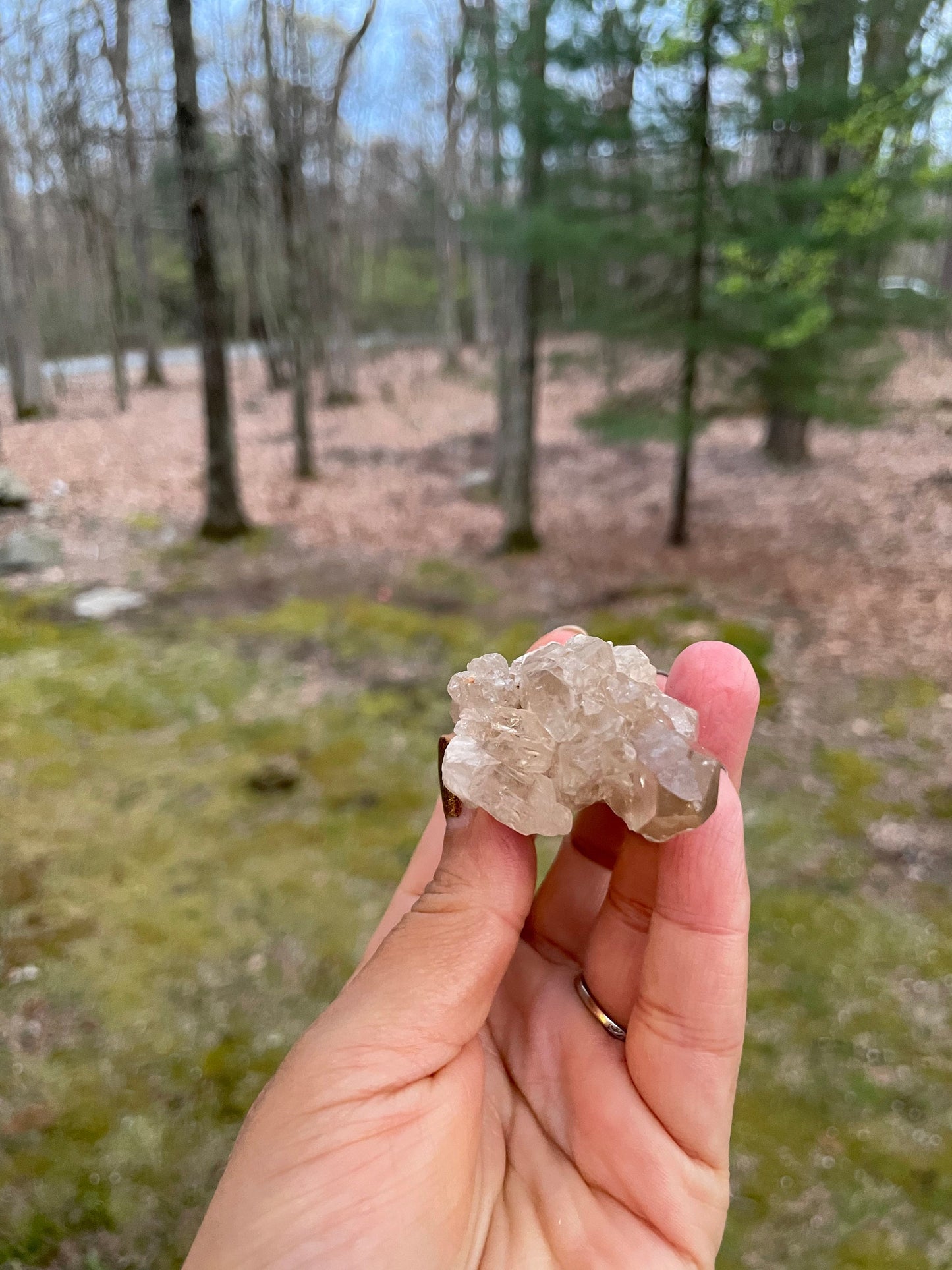 Natural smoky citrine point