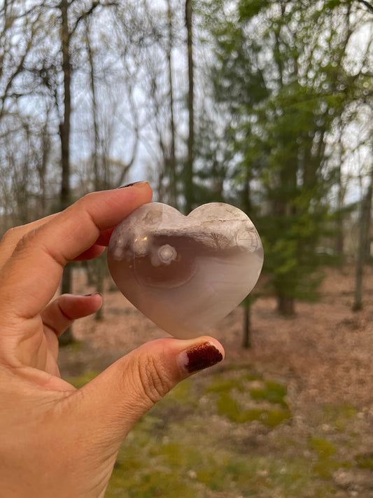 Flower agate heart